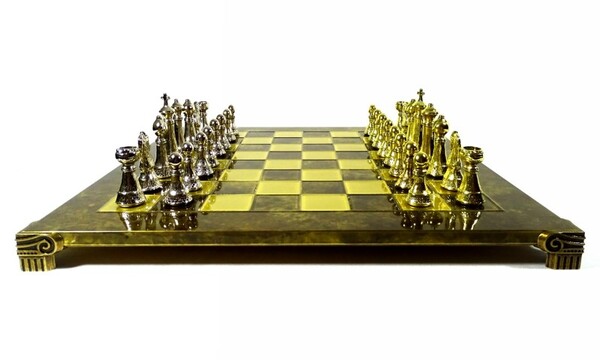 Staunton, ekskluzywne szachy metalowe, wym.44x44cm