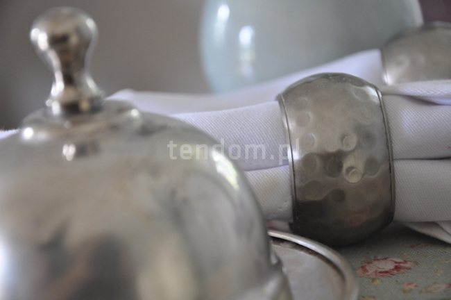 cynowane obrączki na serwetki Provence 2szt.