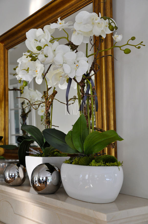 sztuczny storczyk w białej donicy White, wys.72cm 