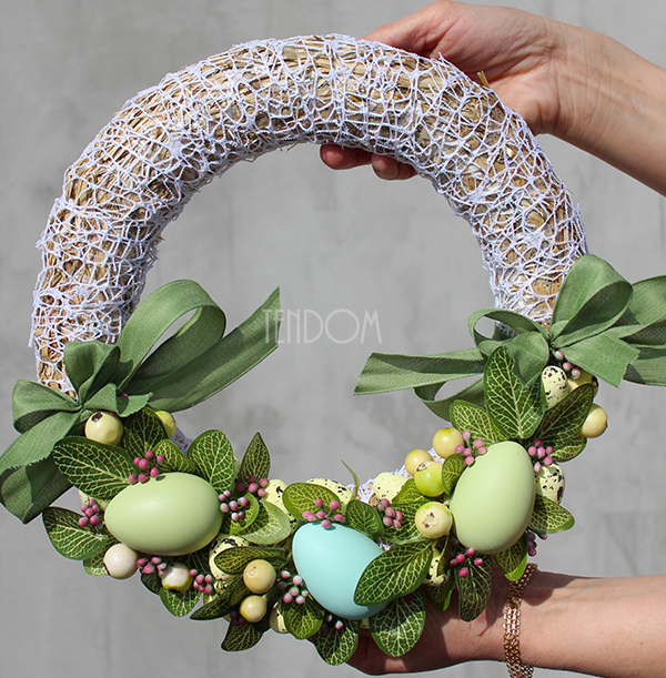 dekoracyjny wianek wielkanocny Koronkowy 7, śr. 30cm