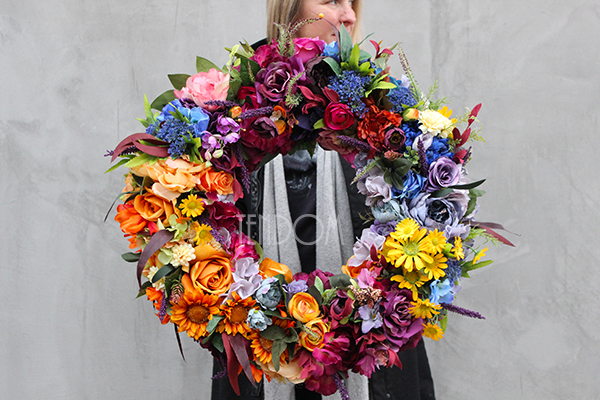 duży wianek / wieniec na drzwi Jesienna Aura, śr.60cm 