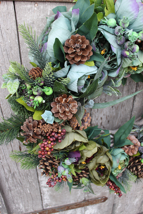 Galicja zjawiskowy zielony wianek na drzwi, śr. 68cm