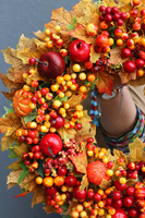 dyniowy wianek na drzwi, Jesienne Żniwa, śr.44cm 