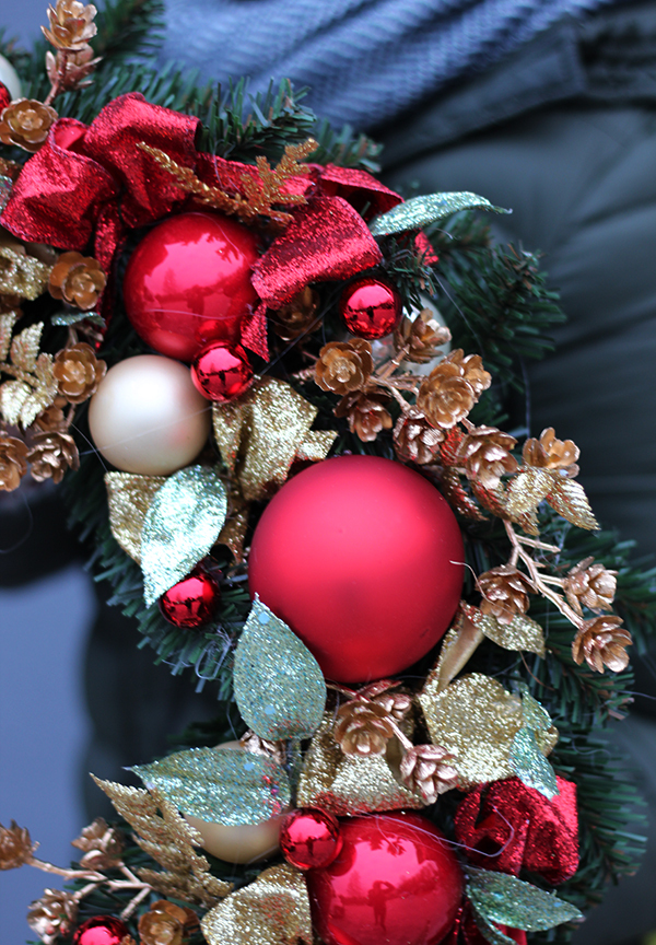 bogaty tradycyjny wianek świąteczny, Montreal, śr.43cm