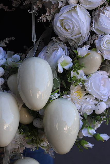 Green Canoe White, wianek wiszący na Wielkanoc, śr.58cm