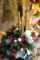 świąteczny stroik adwentowy, Złoty Czas, wys.33cm 