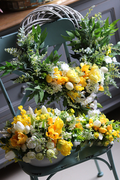 Amira komplet dekoracji wielkanocnych, wianek + kompozycja +bukiet   