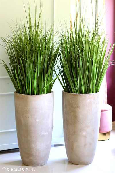 Concrete New 2, wysokiej jakości sztuczna trawa w betonowej donicy, wys.170cm