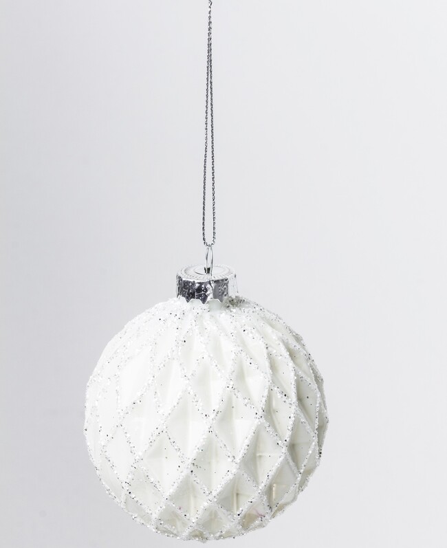 Reliano, bombki świąteczne, białe, kpl.2szt, śr.8cm