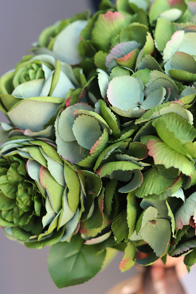 zielony bukiet róż i hortensji, Rosallia Green, dł.52cm