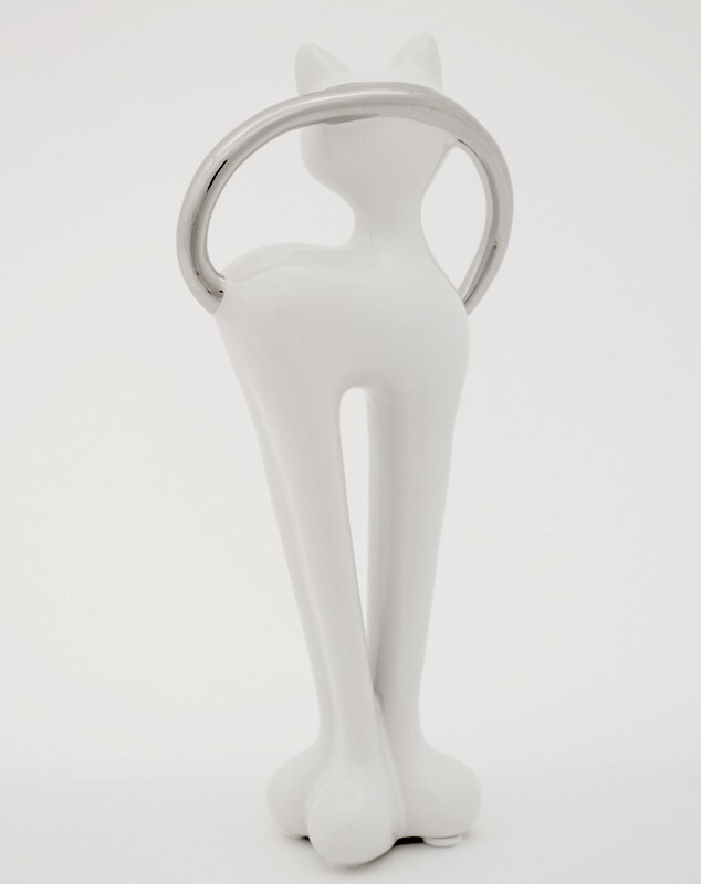 ceramiczna figurka Kot B, wym.20.5x9.5x4.5cm