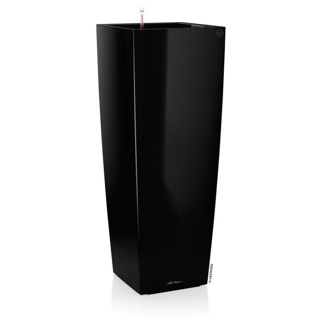 Cubico Alto Premium, elegancka donica z nawadnianiem, czarna, wys.105cm