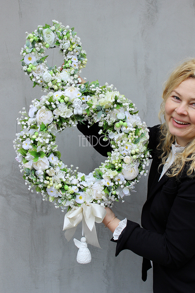 dekoracyjne wianki na drzwi / stroiki na stół / drzwi Pierwsza Komunia, śr. ok. 42,21,20,11cm