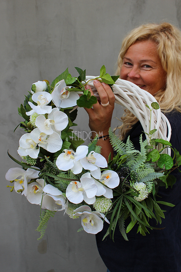 Dzika Orchidea, efektowny wianek na drzwi śr.38cm