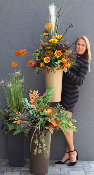 Jesienna Zorza, kompozycja kwiatowa / bukiet, wys.110cm  
