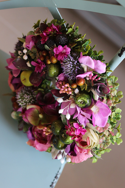 dekoracyjny wianek na drzwi, Violett Garden, śr.25cm 