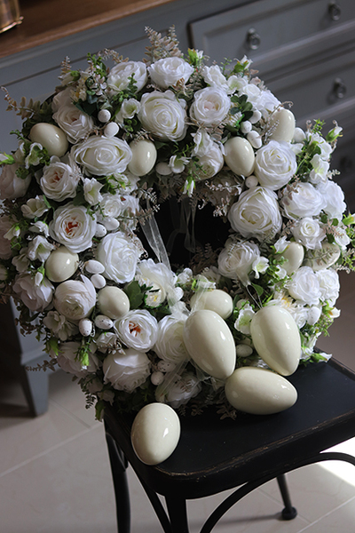 Green Canoe White, wianek wiszący na Wielkanoc, śr.58cm