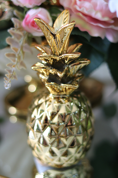 Ananas Gold, figurka ceramiczna, wys. 17.5x7cm