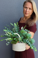 Lamona, sukulenty, kompozycja ze sztucznych roślin, wym.30x40cm