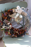 dekoracyjny zimowy wianek, Na Łyżwy, dł.39cm