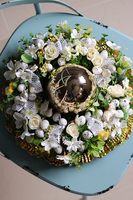 Easteria Kurnikova, wielkanocny stroik z porcelanowym jajem, śr.35cm