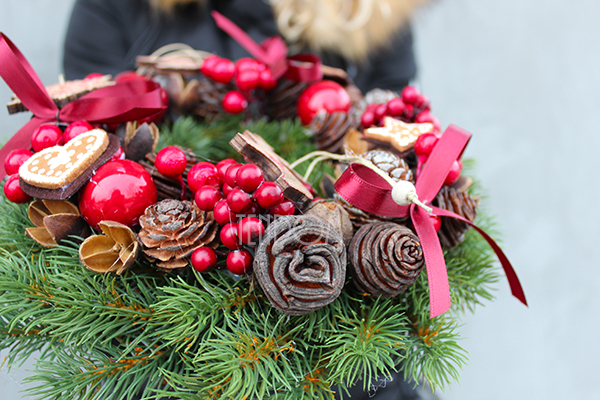 bożonarodzeniowy wianek / stroik Home Sweet Home śr.28 cm