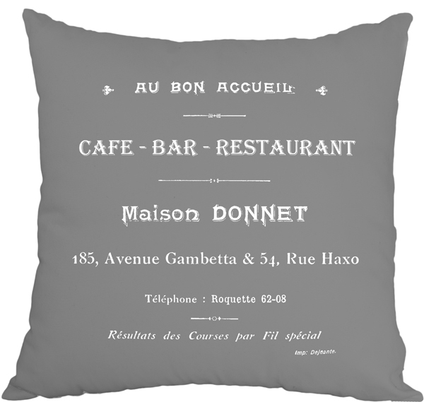 poduszka dekoracyjna szara Cafe Bar 43x43cm