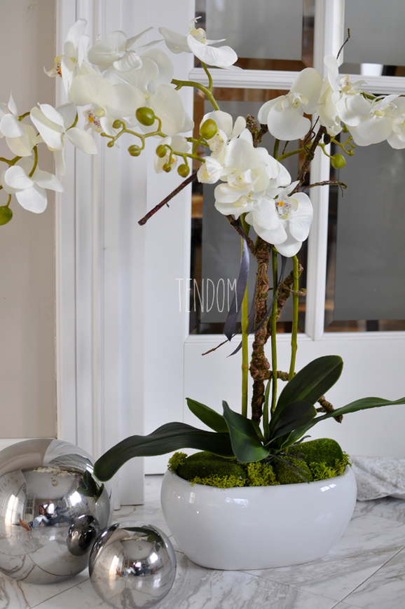 sztuczny storczyk w białej donicy White, wys.72cm 