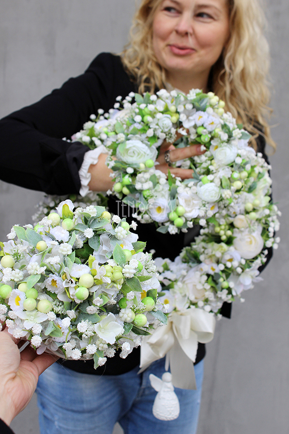 dekoracyjne wianki na drzwi / stroiki na stół / drzwi Pierwsza Komunia, śr. ok. 42,21,20,11cm