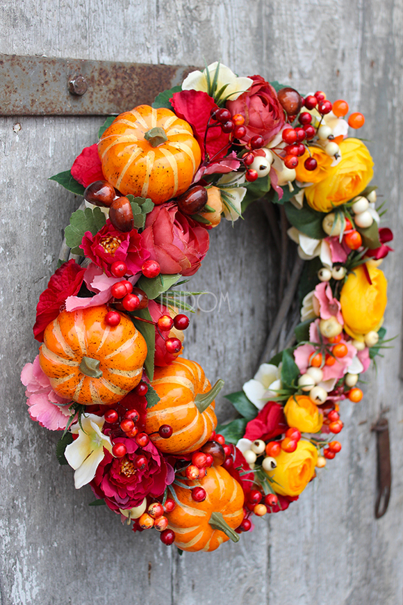 czarująca Radosna Jesień / efektowny wianek na drzwi śr.40cm