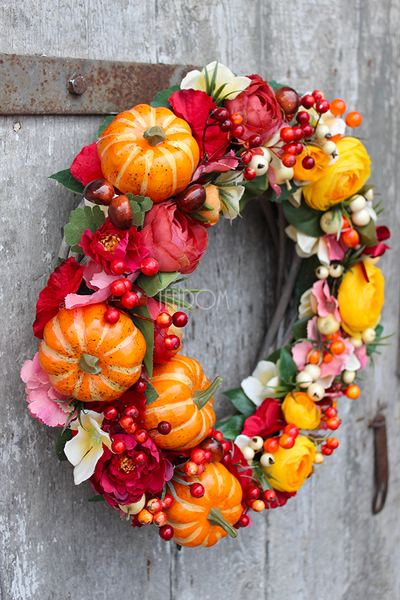 czarująca Radosna Jesień / efektowny wianek na drzwi śr.40cm