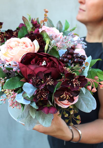 box, flowerbox, kompozycja kwiatowa Tellano, wys.26cm