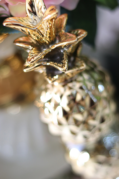 Ananas Gold, figurka ceramiczna, wys. 17.5x7cm