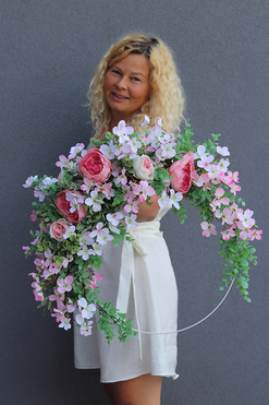 Florina Subtelle, wyjątkowy wianek na drzwi na obręczy, śr.52cm