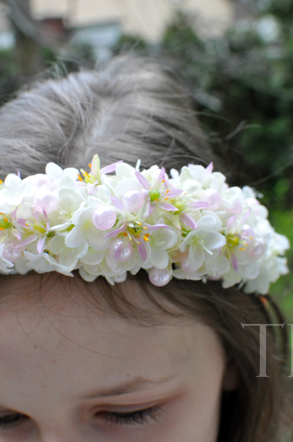 komunijny wianek na głowę Matylda, rozmiar uniwersalny, dziecięcy