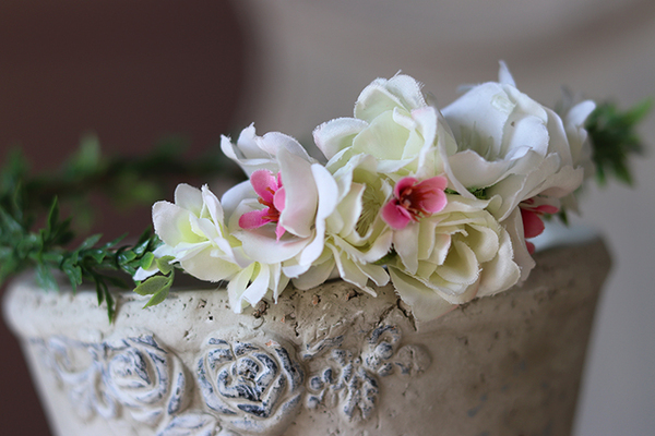 Santi komunijny kwiatowy wianek na głowę, rozmiar uniwersalny