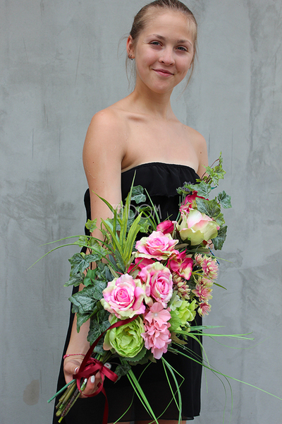 dekoracja, wiązanka nagrobna Flawia, wym.65cm