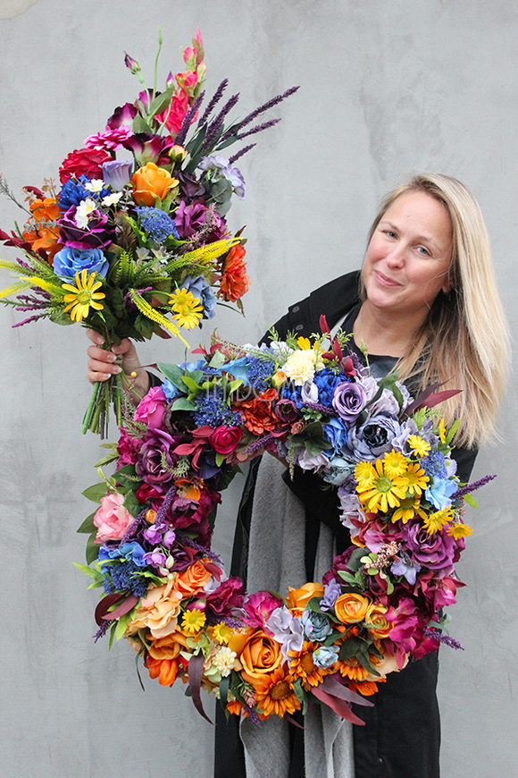 duży wianek / wieniec na drzwi Jesienna Aura, śr.60cm 