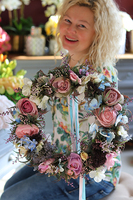 dekoracyjny wiosenny wianek Wichry za Wzgórzami, śr.34cm