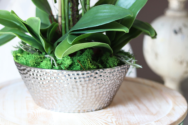 Fuksja Milena, sztuczny storczyk w błyszczącej ceramicznej donicy, wys.64cm