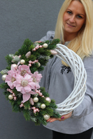 elegancki wianek zimowy, Róż Zimowy, śr.42cm