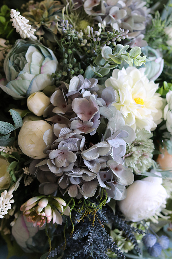 Turqusia, wiązanka nagrobna, wym.80x45cm