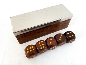 gra w kości w pudełku ze srebrnym wiekiem, Silver, wym.12.5X4.5x4.5cm