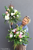 Edyta 2, komplet dekoracji nagrobnych, bukiet+kompozycja