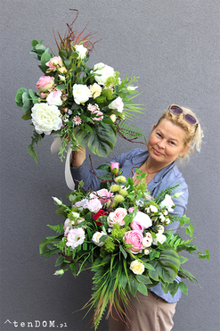 Edyta 2, komplet dekoracji nagrobnych, bukiet+kompozycja