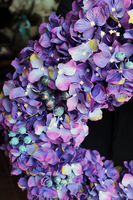 Fioletowa Hortensja Beti z borówką, ogromny wianek śr.60cm