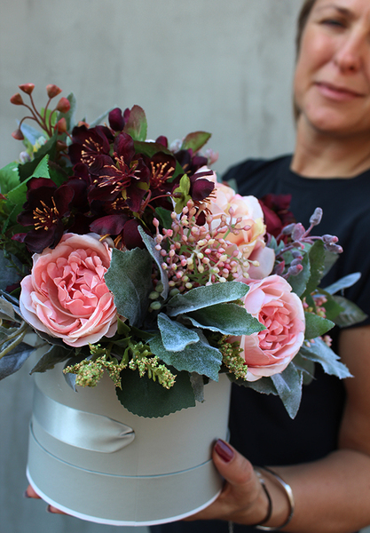 box, flowerbox, kompozycja kwiatowa Tellano, wys.26cm