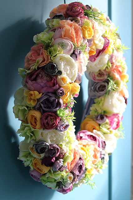 Bardzo duży dekoracyjny wianek wiosenny Kamasylvia, wym.58cm