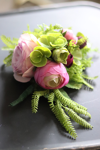 Messano, mini dekoracja kwiatowa / jednostronny bukiecik, dł.22cm