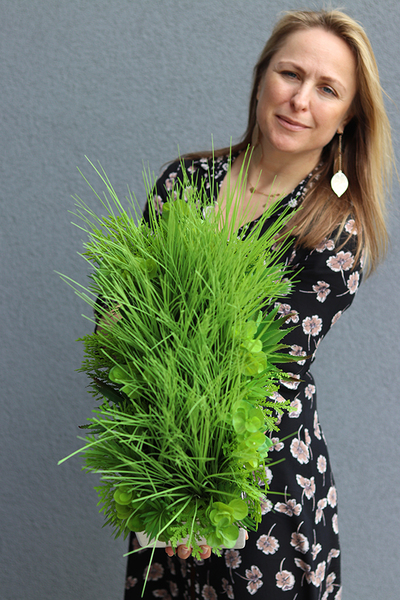 Anya Simple, stylowa sztuczna trawa z sukulentami, wys.47cm